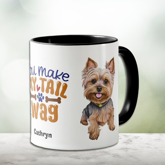 Cute Yorkshire Terrier du gör mitt Svan Wag Mugg (Skapare uppladdad)