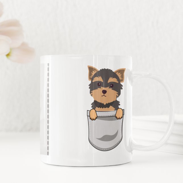 Cute Yorkshire Terrier för Hund älskare Hund Train Kaffemugg (Skapare uppladdad)