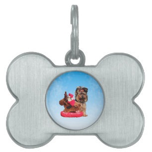 Cute Yorkshire Terrier God jul Namnbricka Husdjur