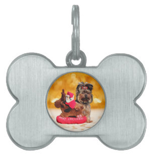 Cute Yorkshire Terrier God jul Namnbricka Husdjur