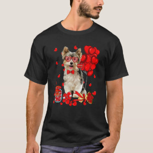 Cute Yorkshire Terrier Hund Heart Valentine Dag D T Shirt