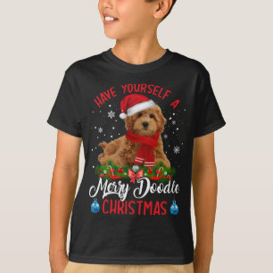 Cute Yorkshire Terrier Hund Merry Doodle jul T Shirt