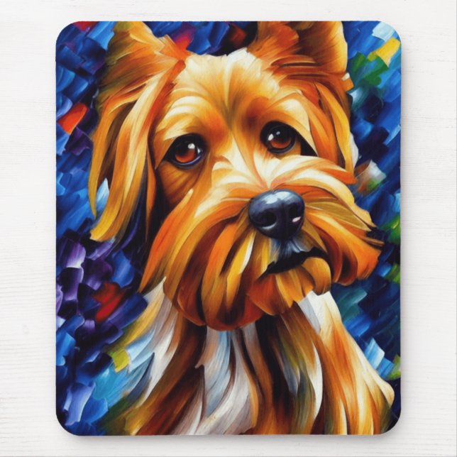 Cute Yorkshire Terrier Hund Painting Musmatta (Framsidan)