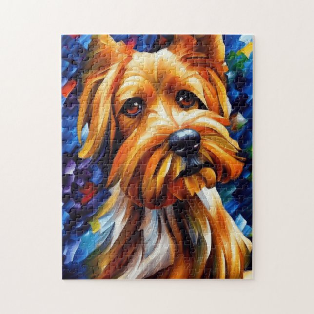 Cute Yorkshire Terrier Hund Painting Pussel (Vertikal)