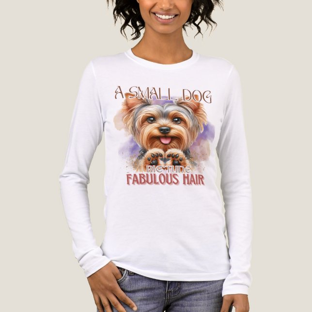 CUTE YORKSHIRE TERRIER HUND SAYING T SHIRT (Framsida)
