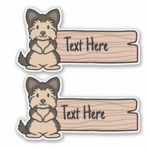 Cute Yorkshire Terrier Label Klistermärken