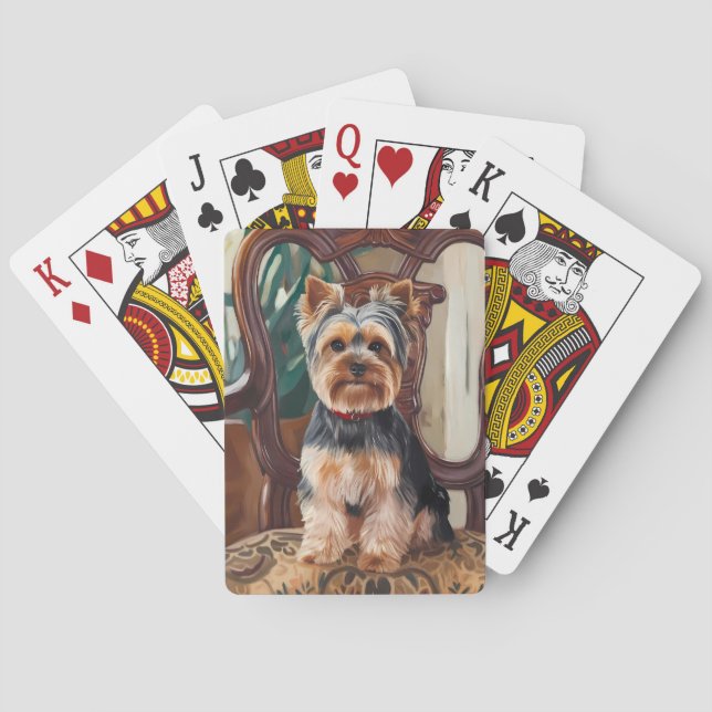 Cute Yorkshire Terrier Painting Casinokort (Baksidan)