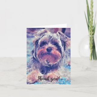 Cute Yorkshire Terrier Painting Tack Kort