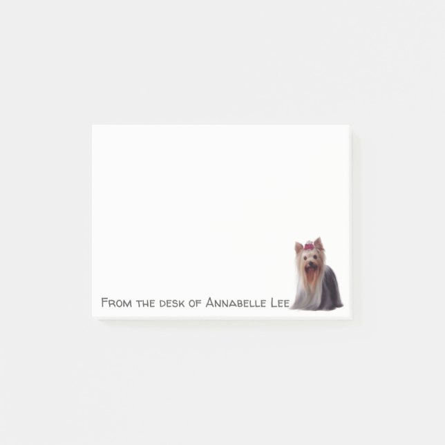 Cute Yorkshire Terrier Personalize Post-it Block (Framsida)