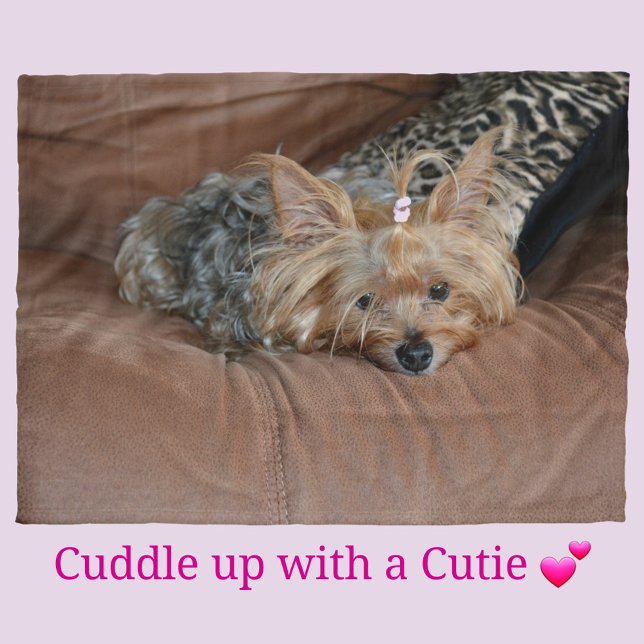 Cute Yorkshire Terrier Puppy Fleecefilt (Skapare uppladdad)