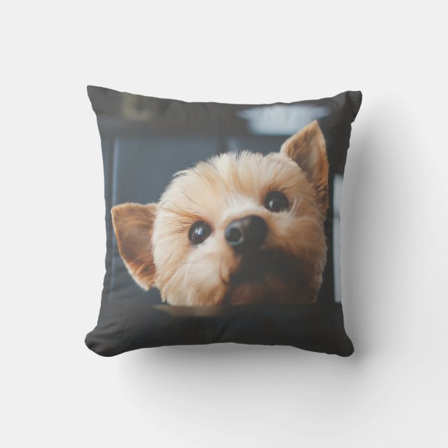 Cute Yorkshire Terrier Puppy Hund Pillow Kudde (Framsida)