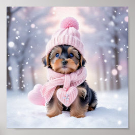 Cute Yorkshire Terrier Puppy Poster