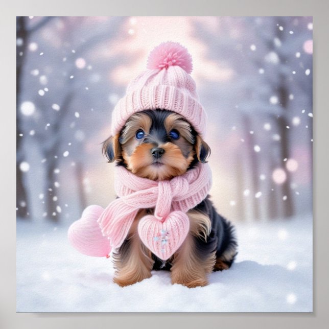 Cute Yorkshire Terrier Puppy Poster (Framsidan)