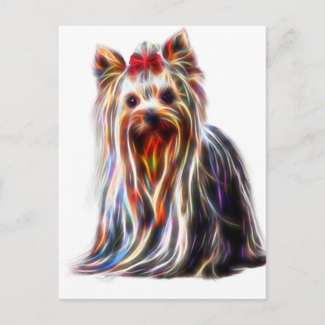 Cute Yorkshire Yorkie Terrier Vykort (Framsida)