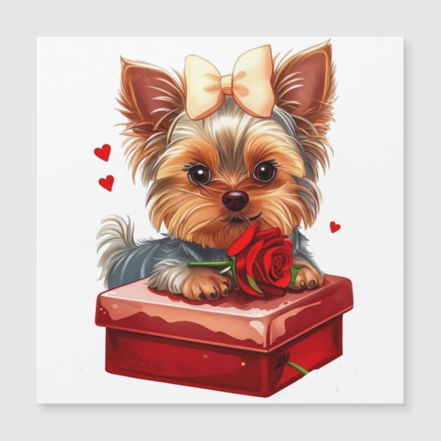 Cute Yorky hjärtan Mor's day-Valentine's (Framsida)