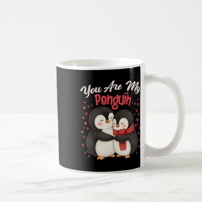 Cute You Are My Penguin Couple Funny Valentines Da Kaffemugg (Höger)