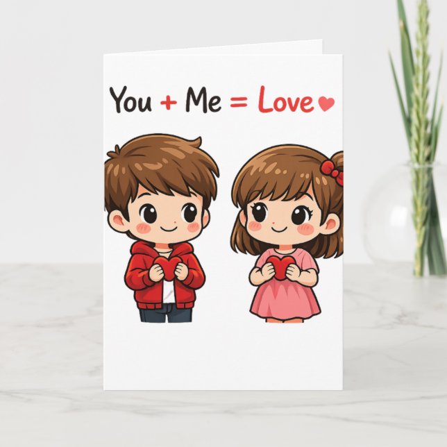 Cute You + Me Love Equation Valentine’s Day Couple Program (Framsida)