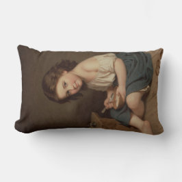 Cute Young Girl Eating Breakfast (Vintage Art) Lumbarkudde