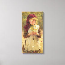 Cute Young Girl Holding Gult Butterkoppsblommor
