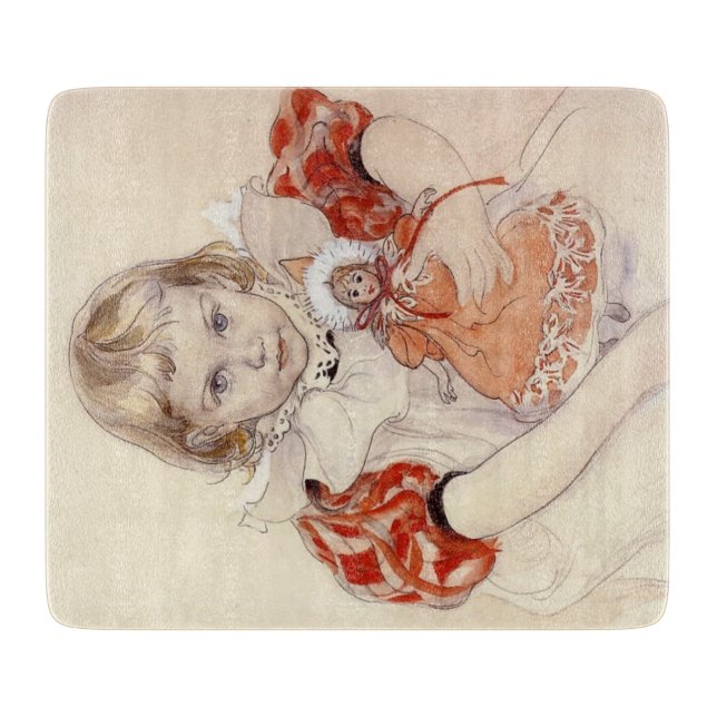 Cute Young Girl with a Doll (Barndomskonst) (Framsidan)