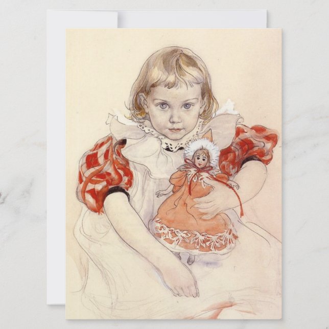 Cute Young Girl with a Doll (Barndomskonst) Kort (Framsida)