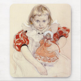 Cute Young Girl with a Doll (Barndomskonst) Musmatta