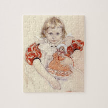 Cute Young Girl with a Doll (Barndomskonst)