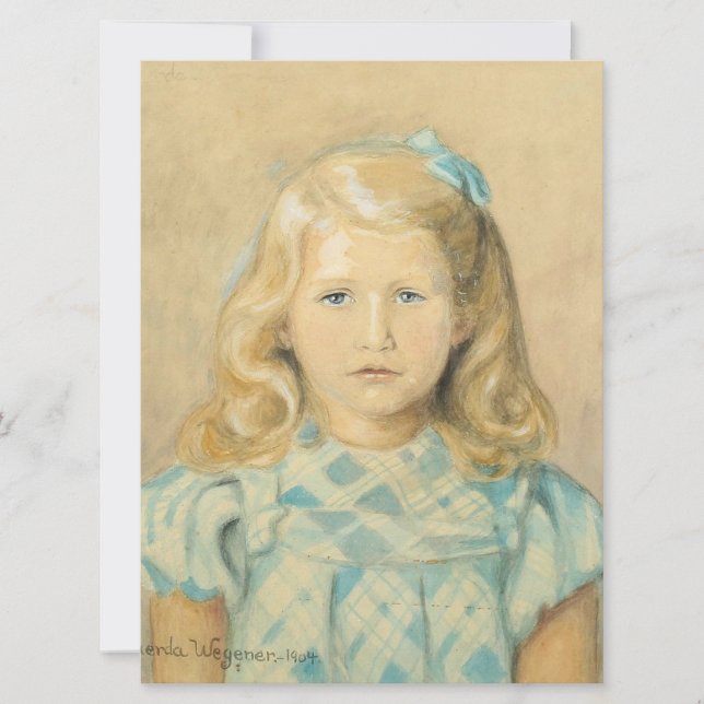 Cute Young Girl with Blonde Hair Kort (Framsida)