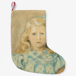 Cute Young Girl with Blonde Hair Liten Julstrumpa