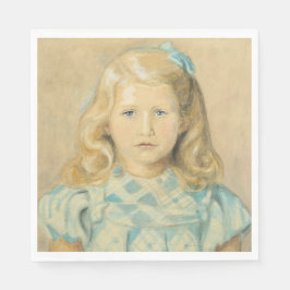 Cute Young Girl with Blonde Hair Pappersservett