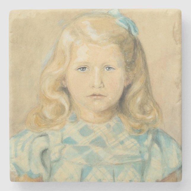 Cute Young Girl with Blonde Hair Stenunderlägg (Framsidan)