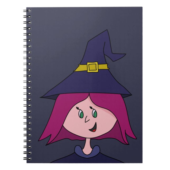 Cute Young Witch Halloween Anteckningsbok (Framsidan)