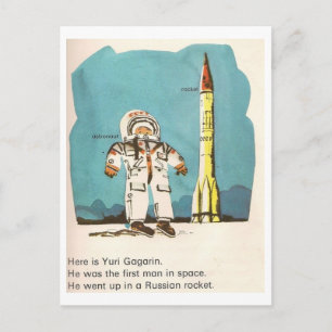 Cute Yuri Gagarin-vykort Vykort