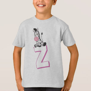 Cute Z för Zebra - Kids English ABCD Alphabet T Shirt