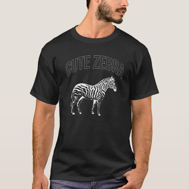 Cute Zebra Animals 1 T Shirt (Framsida)