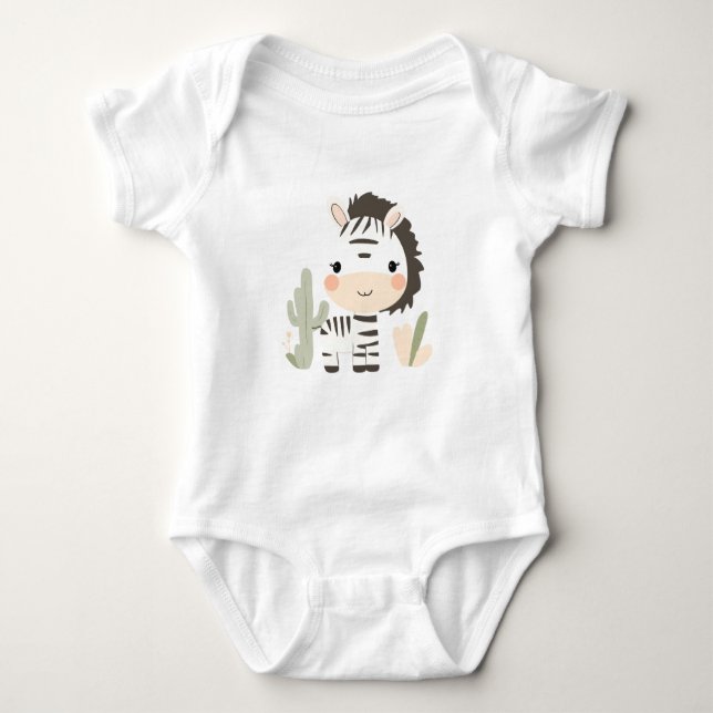 Cute Zebra Baby Jersey Bodykostym T Shirt (Framsida)