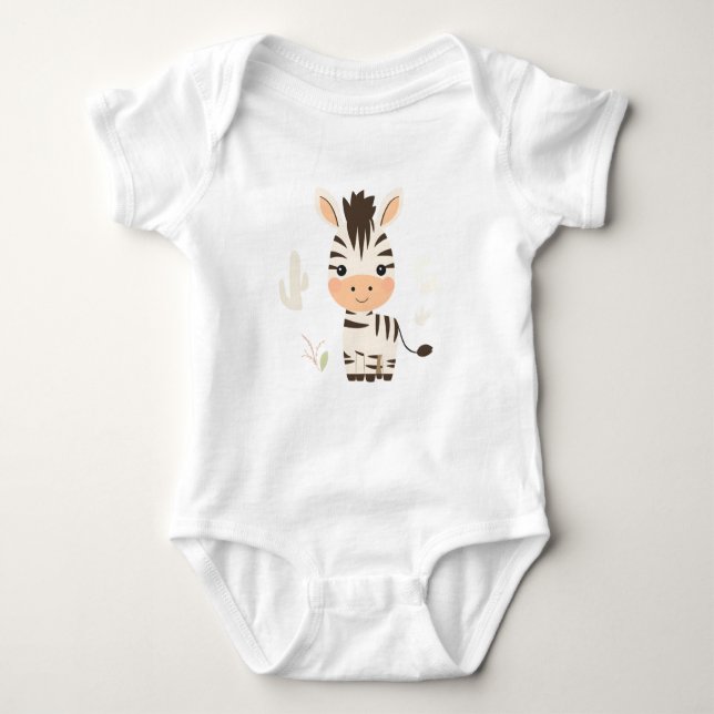Cute Zebra Baby Jersey Bodykostym T Shirt (Framsida)