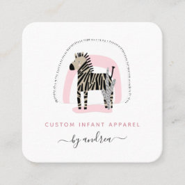 Cute Zebra Baby Rosa Rainbow Kids Baby Boutique Fyrkantigt Visitkort