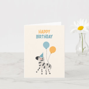 Cute zebra-ballonger kort