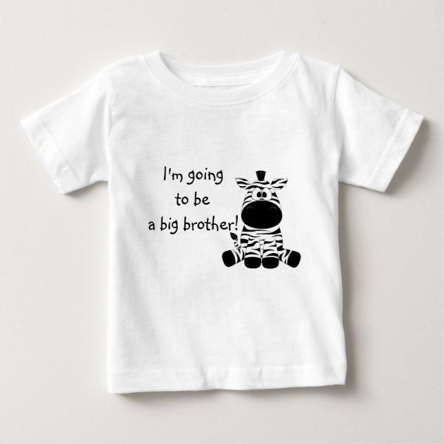 Cute Zebra Big Brother T Shirt (Framsida)