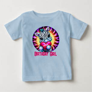 Cute Zebra Birthday Girl T Shirt