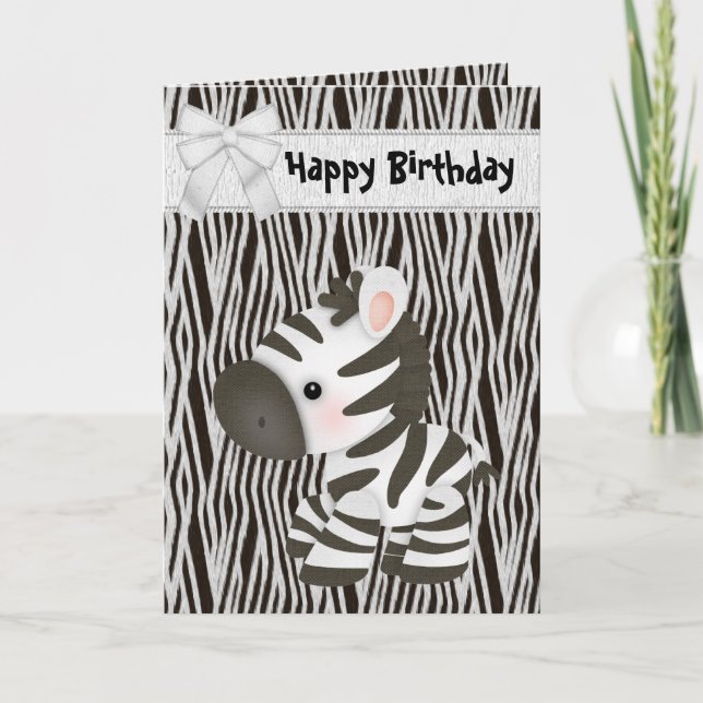 Cute Zebra & Cupcoa (inre) födelsedagskort Kort (Framsida)