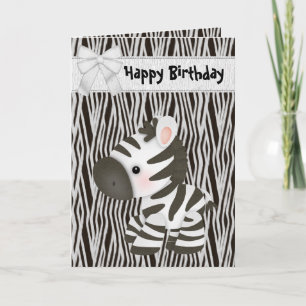 Cute Zebra & Cupcoa (inre) födelsedagskort Kort