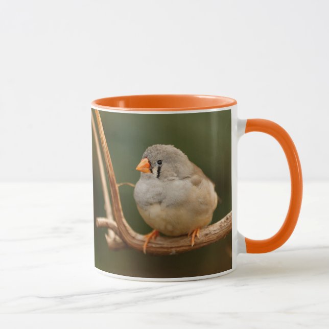 Cute Zebra Finch Songbird Sitta Söt Mugg (Höger)