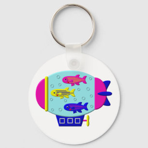 Cute Zebra Fish in a Zeppelin Nyckelring