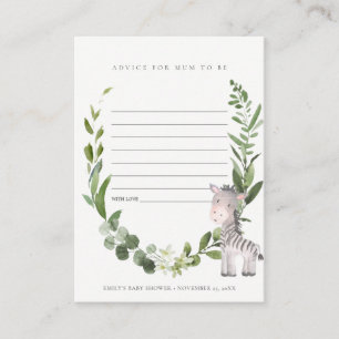 Cute Zebra Foliage Advice for Morsa Baby Shower Tilläggskort