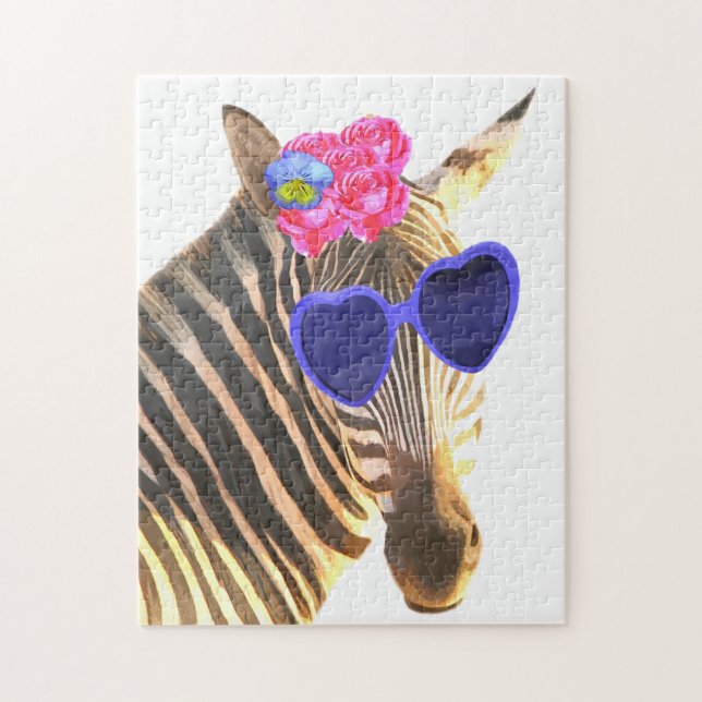 Cute Zebra Illustration Pussel (Vertikal)