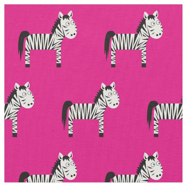 Cute Zebra Kid Baby Nursery Rosa Tyg (Närbild)