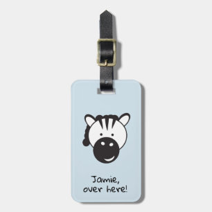 Cute Zebra Över hit PERSONLIG Bagagebricka