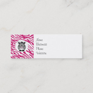 Cute Zebra på Rosa Zebra Animal Print Zoo Gifts Mini Visitkort